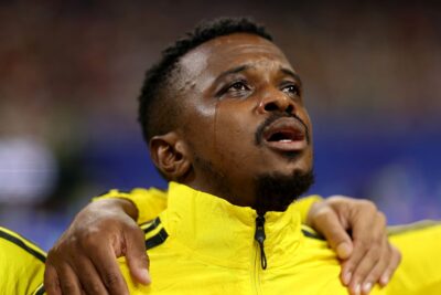 Bafana Bafana midfield maestro Teboho Mokoena emotional while singing the national anthem