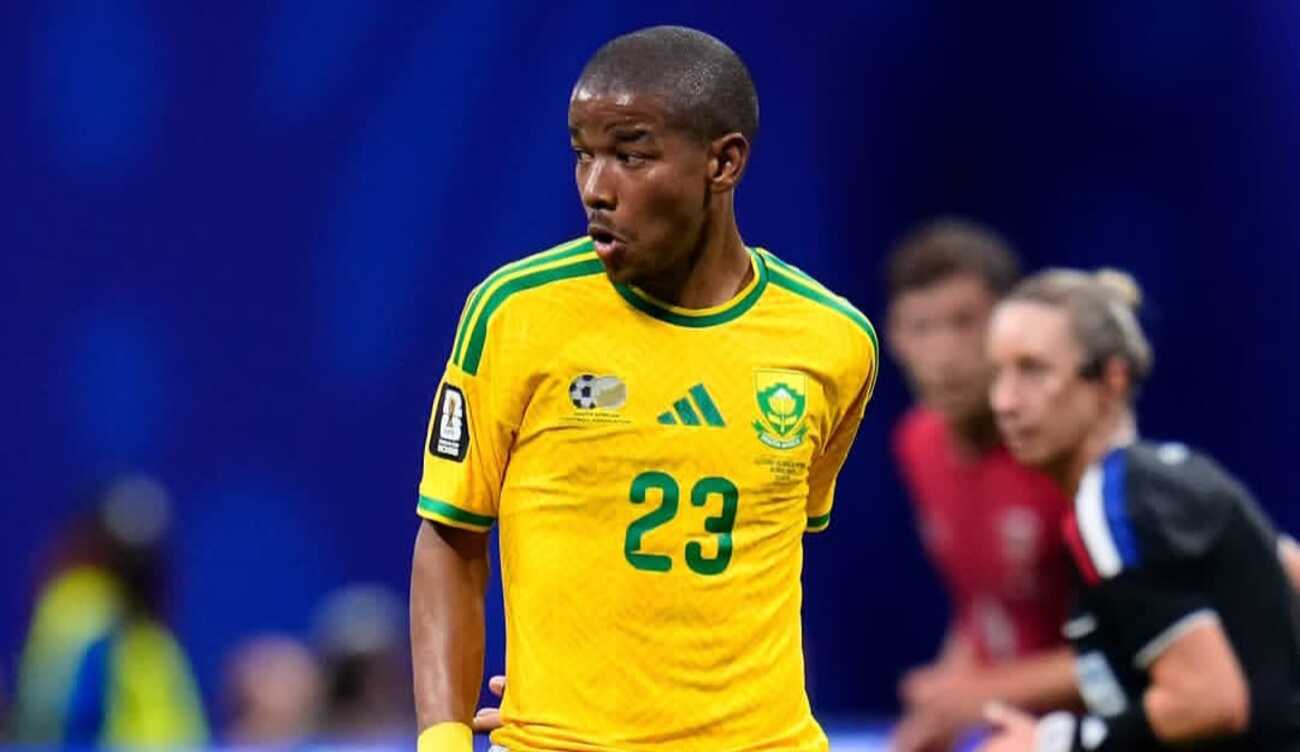 Bafana Bafana midfielder Jayden Adams in action at the 2026 FIFA World Cup