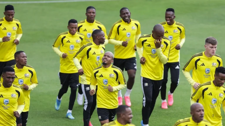 Bafana Bafana players in Mexico City training