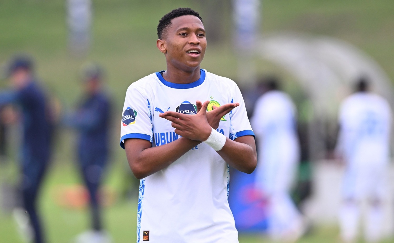 Bennet Mokoena celebrating after scoring for Mamelodi Sundowns