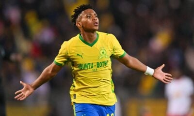 Bennet Mokoena celebrating after scoring for Mamelodi Sundowns