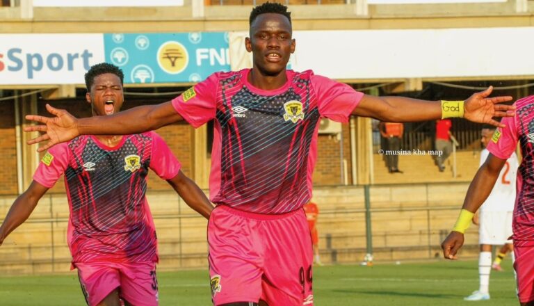Bethuel Muzeu celebrates a goal