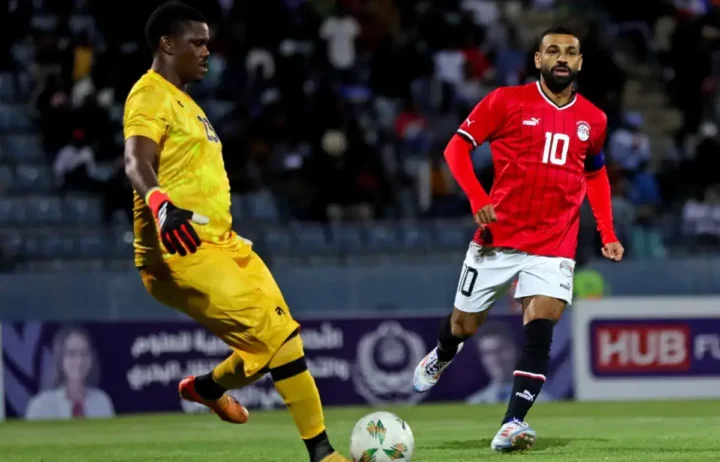 Botswana international goalkeeper Goitseone Phoko in action at AFCON against Egypt