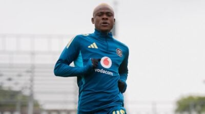 Daniel Msendami during his training session with Orlando Pirates.