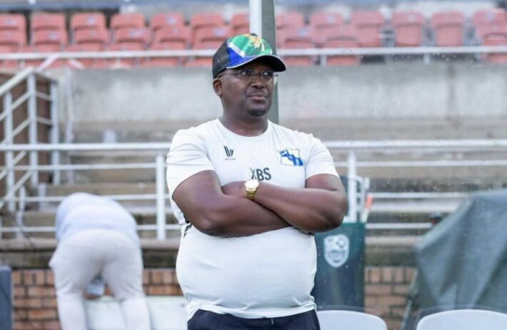 Milford FC chairman and head coach Dr Xanti Pupuma at the New Peter Mokaba Stadium
