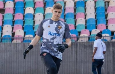 Orlando Pirates-bound Dublin Boon warming up for Stellenbosch FC