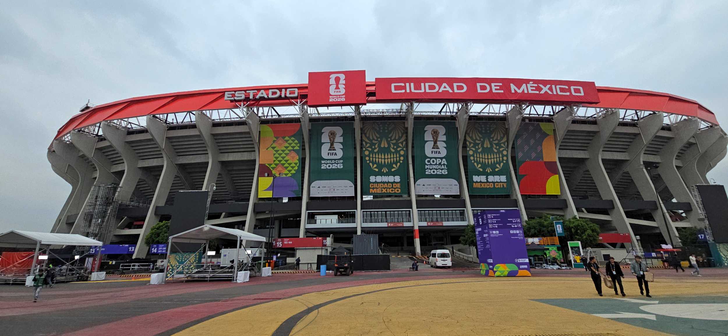 The outside look of the Iconic Estadio Azteca in Mexico City.