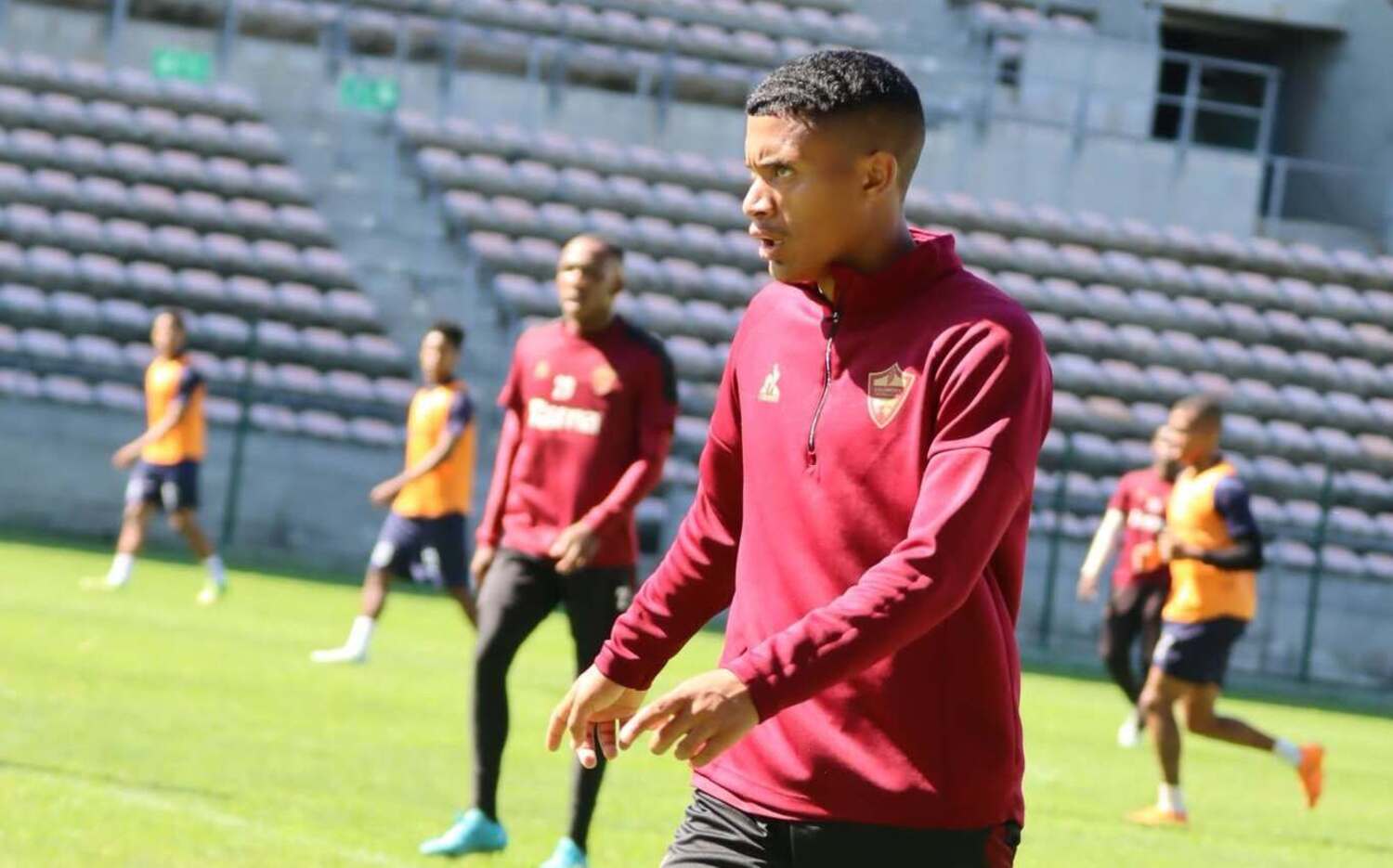 Orlando Pirates-bound winger Faiz Abrahams at a Stellenbosch FC training session