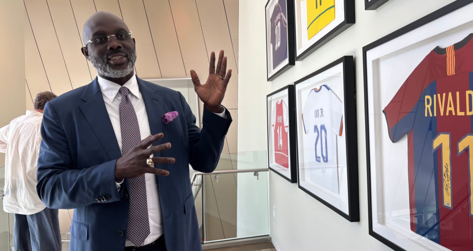 Former Ballon d'Or winner and FIFA World Player of the Year George Weah