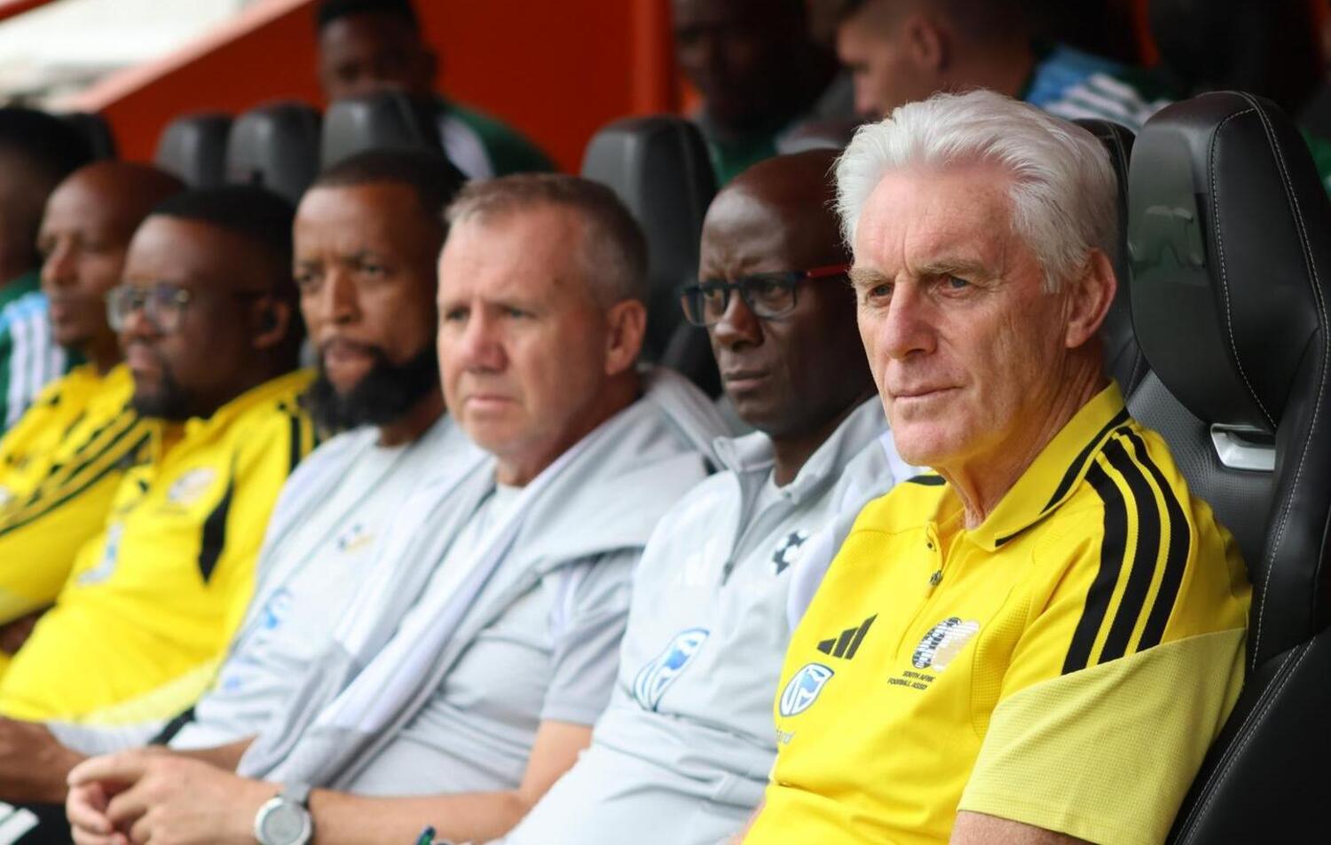 Hugo Broos and his Bafana Bafana technical bench