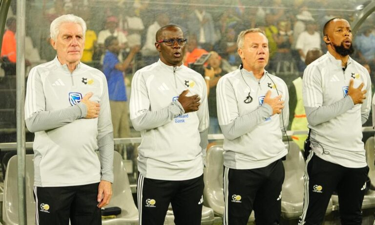 Hugo Broos, Helman Mkhalele and the Bafana Bafana tachnical team