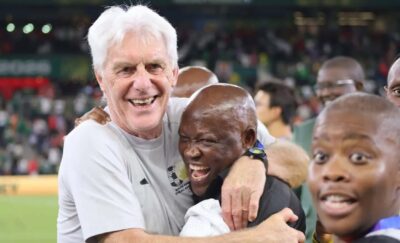 Hugo Broos of Bafana Bafana celebrates the national team's historic 2026 FIFA World Cup feat