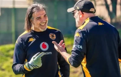 Ilyes Mzoughi and Nasreddine Nabi during their time together at Kaizer Chiefs