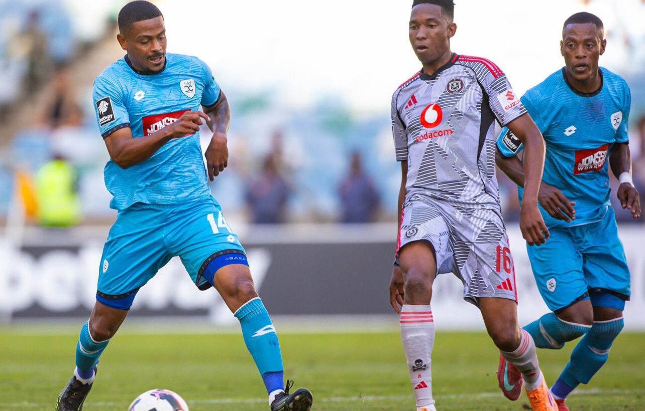 Joslin Kamatuka in action for Durban City against Orlando Pirates.