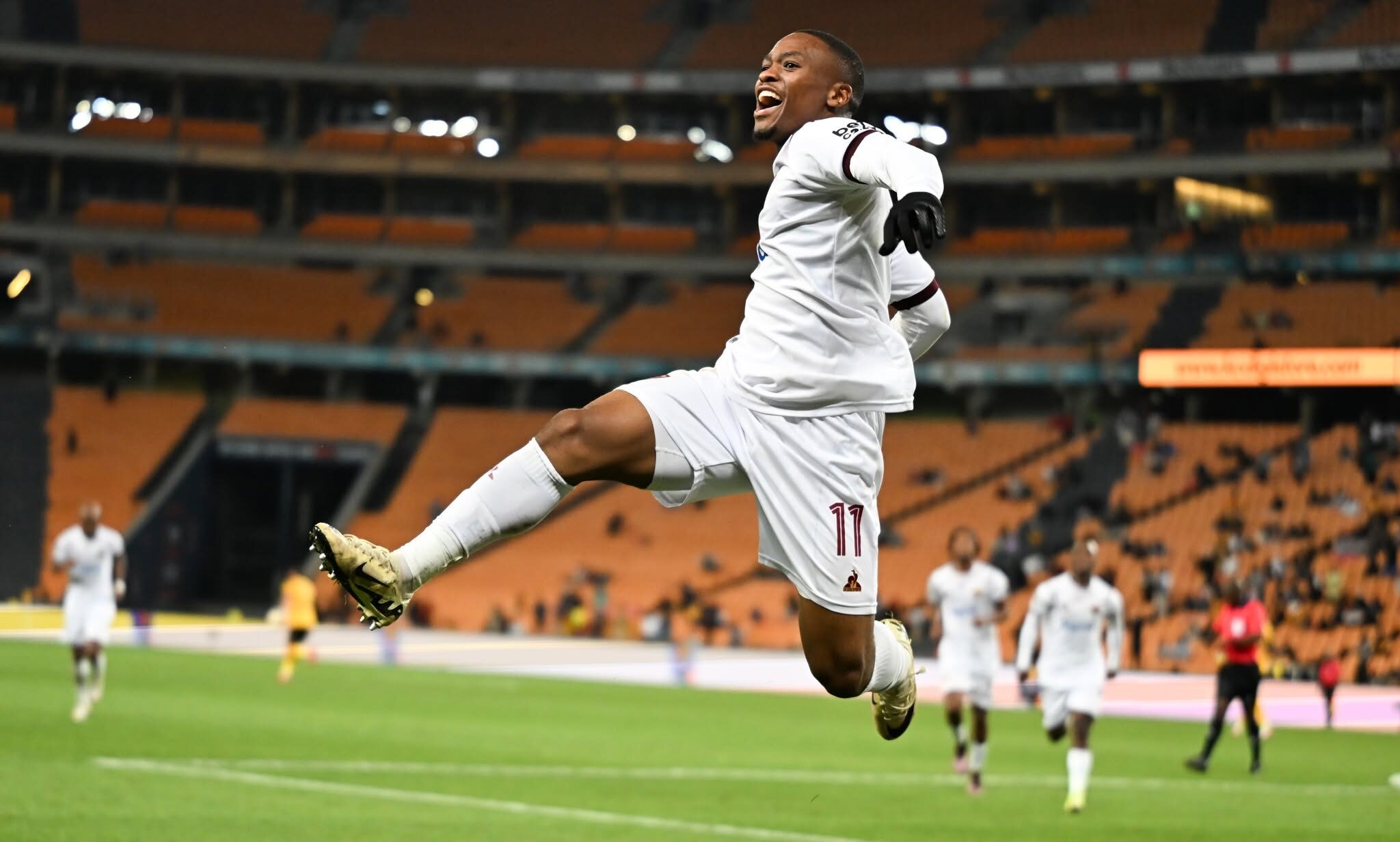 Langelihle Phili of Stellenbosch FC celebrates goal during the Betway Premiership 2025/26 football match between Kaizer Chiefs and Stellenbosch FC at FNB Stadium in Johannesburg on 24 February 2026