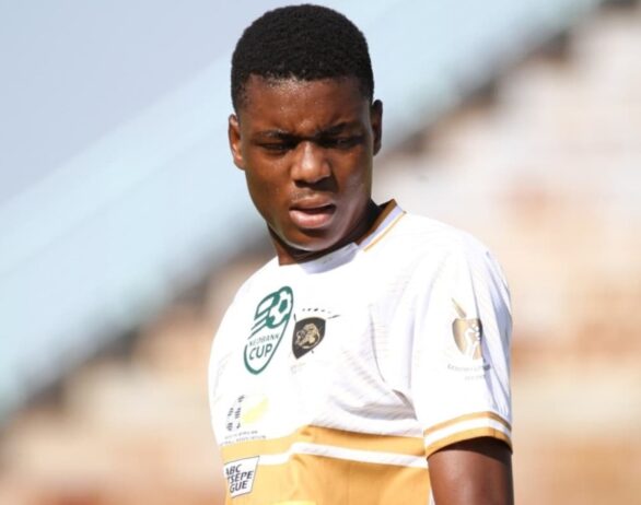 Lucky Malatsi in Lerumo Lions FC colours