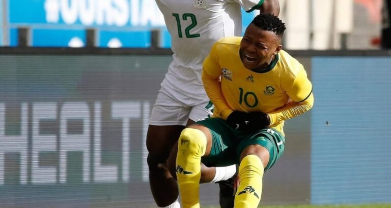 Mohau Nkota with Bafana Bafana