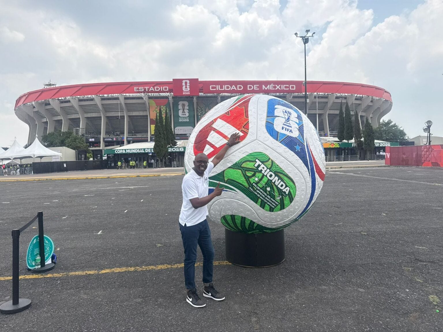 Mthokozisi Dube, Chief Editor of FARPost at Estadio Azteca in Mexico City,