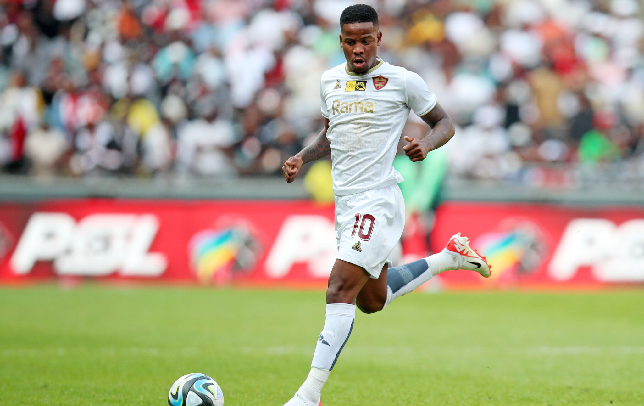 Nhlanhla Mgaga of Stellenbosch FC during the 2023 MTN8 Semi Final 2nd Leg match between Orlando Pirates and Stellenbosch at the Orlando Stadium, Soweto on the 24 September 2023