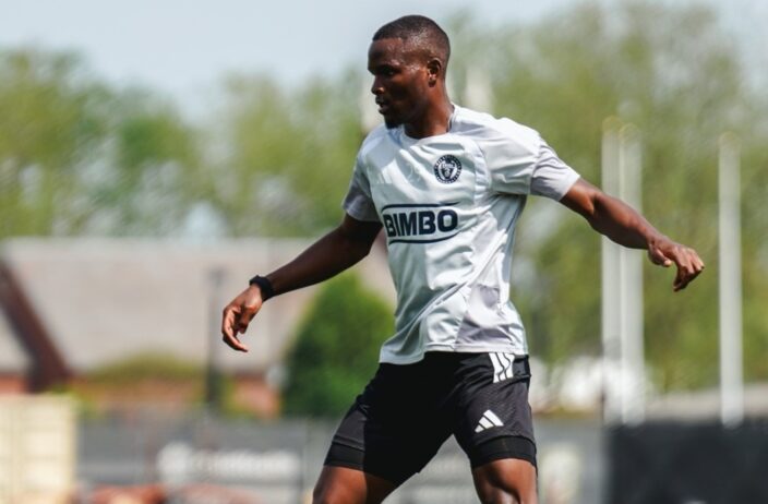 Olwethu Makhanya at a Philadelphia Union training session