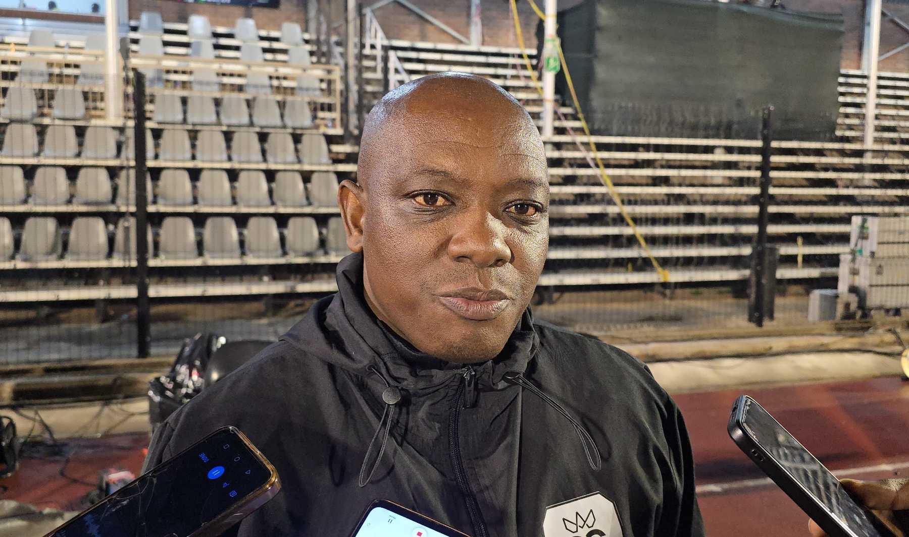 Pitso Dladla addressing members of the media during his stint at Durban City FC