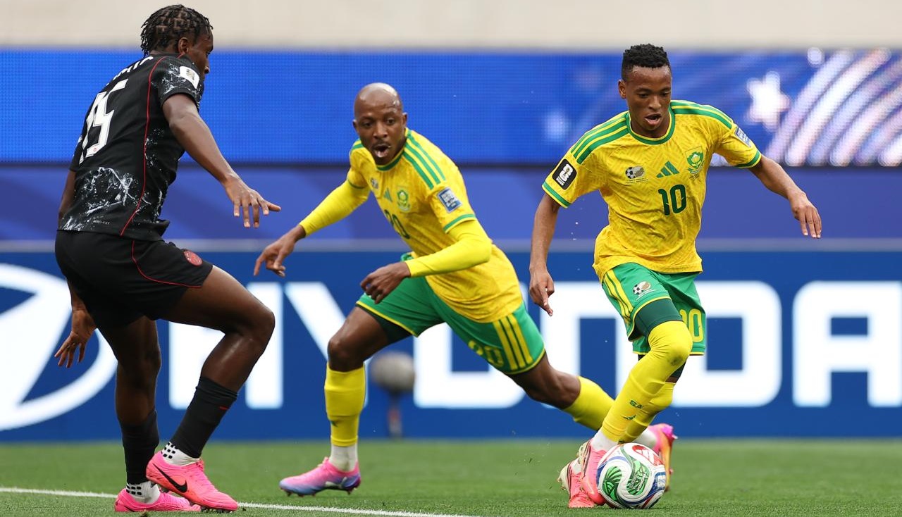 Relebohile Mofokeng with Bafana Bafana