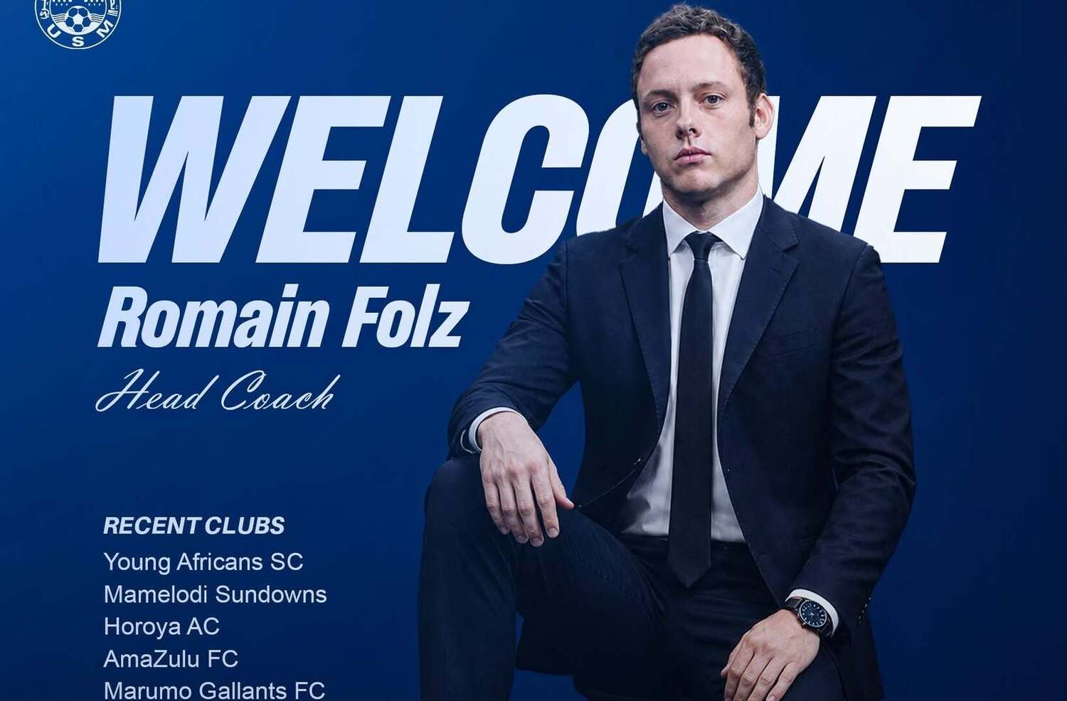 Romain Folz being announced as the new US Monastir coach