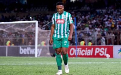 Siwelele FC left-back Aphiwe Baliti in action