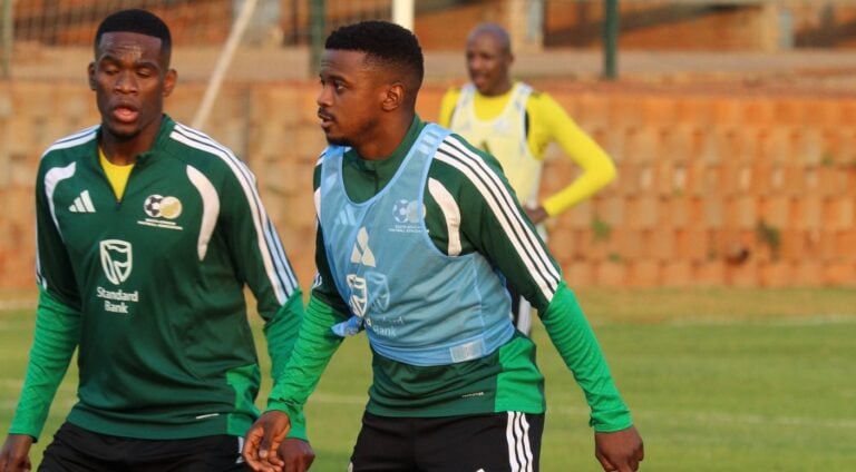 Sphephelo Sithole with Bafana Bafana