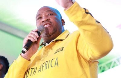 Sports Minister Gayton McKenzie making an address