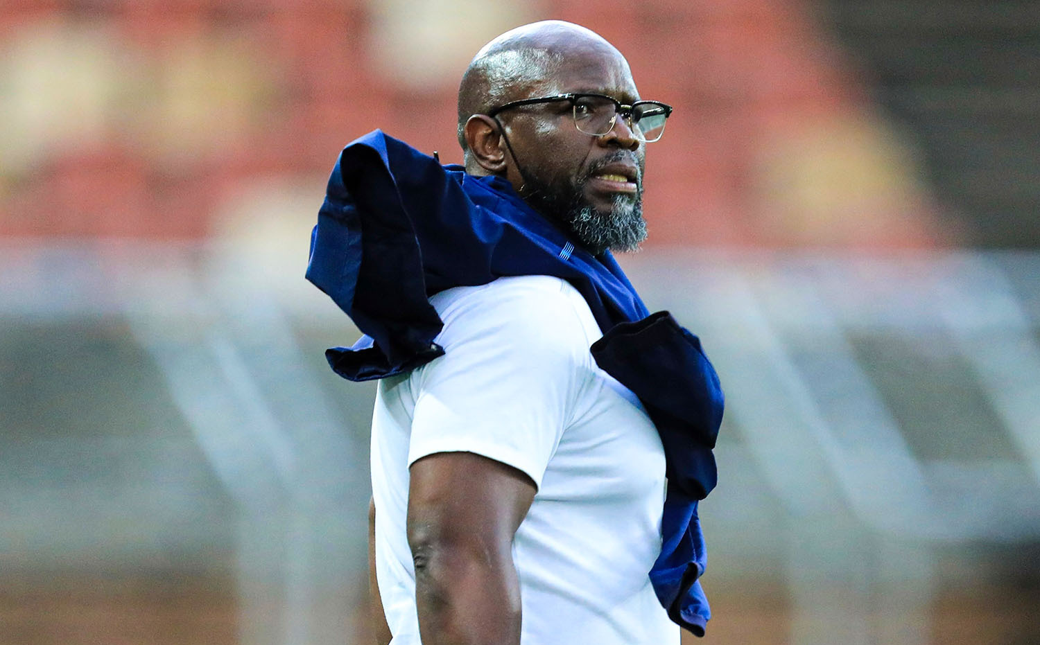 Mamelodi Sundowns assistant coach Steve Komphela on the touchline