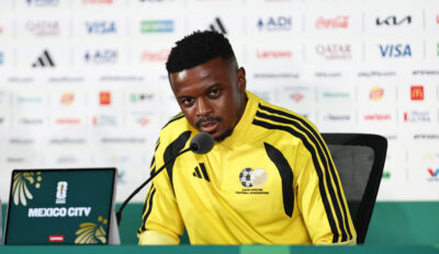 Teboho Mokoena of Bafana Bafana during a presser