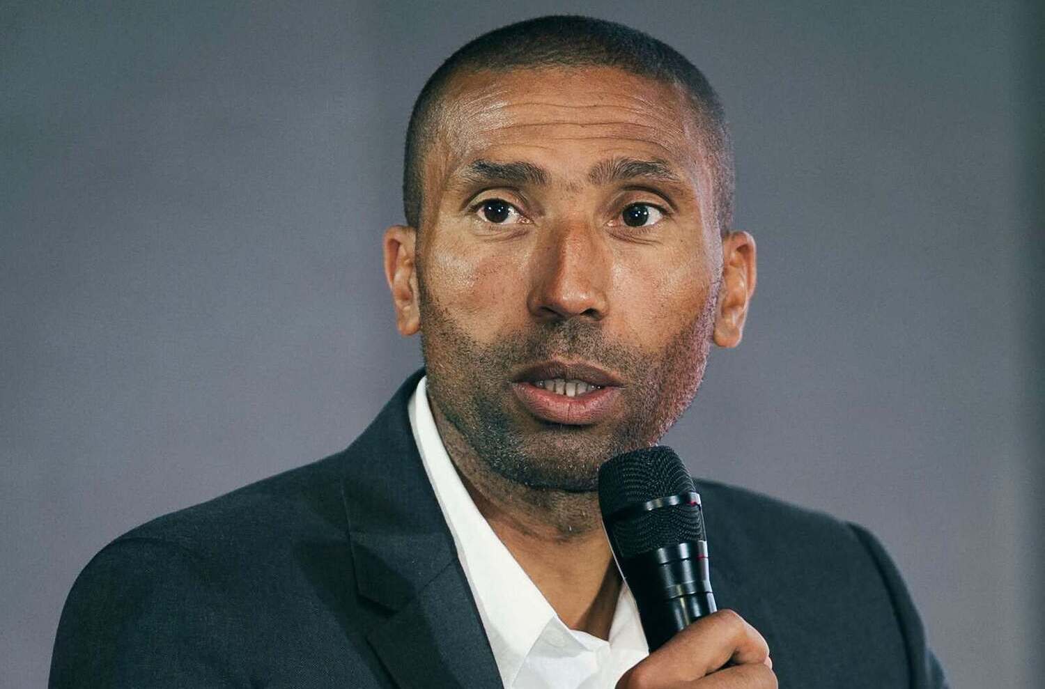 Abdeslam Ouaddou making an address at the 2026/27 Betway Premiership season launch