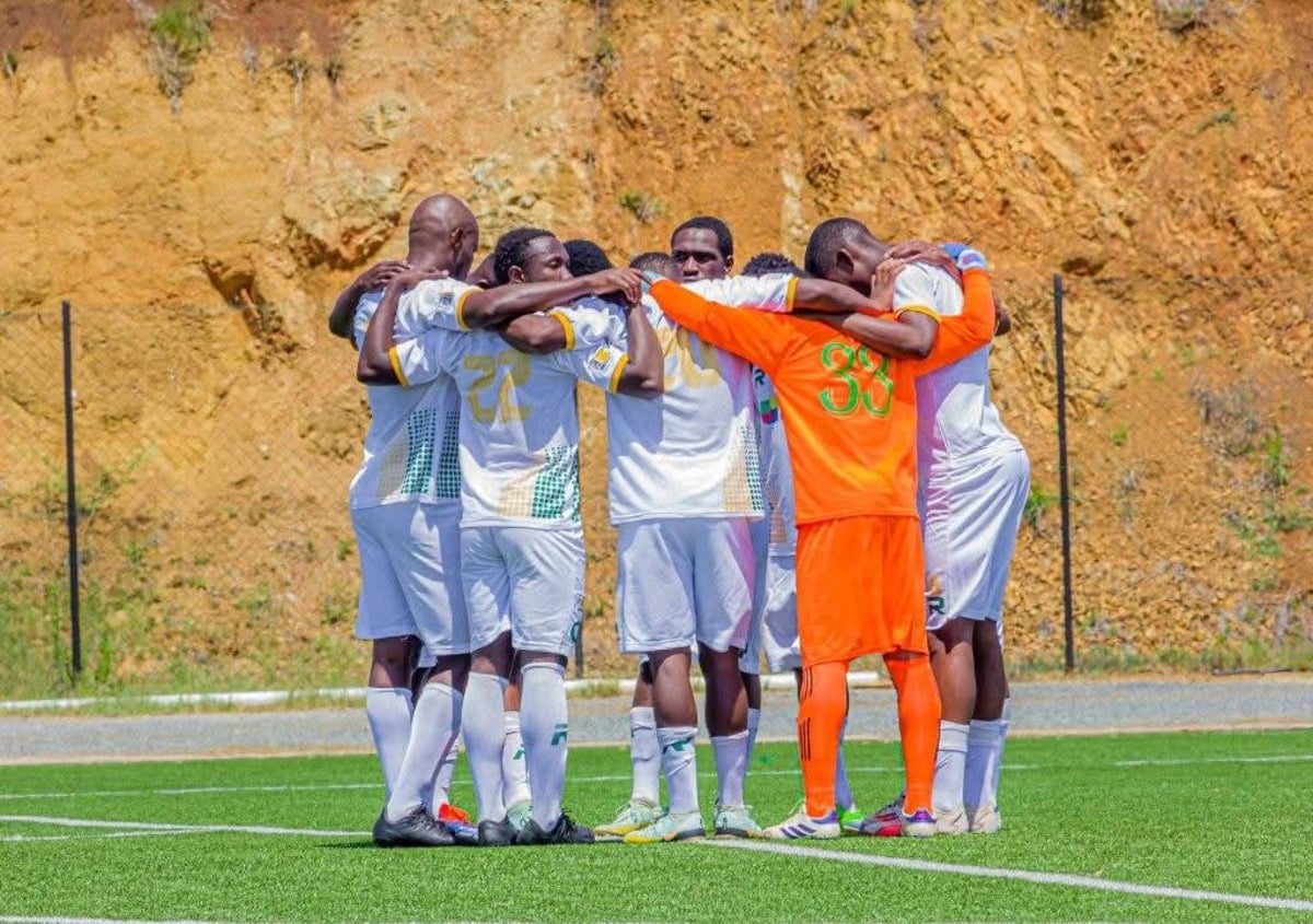 Amawele FC players ahead of a match