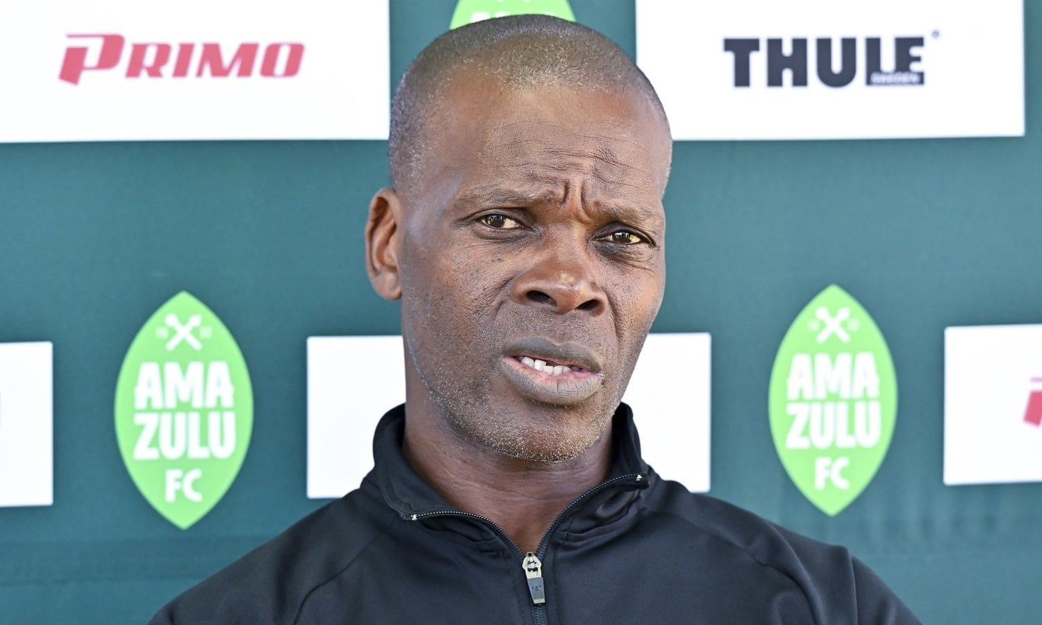 AmaZulu FC coach Arthur Zwane addressing the media