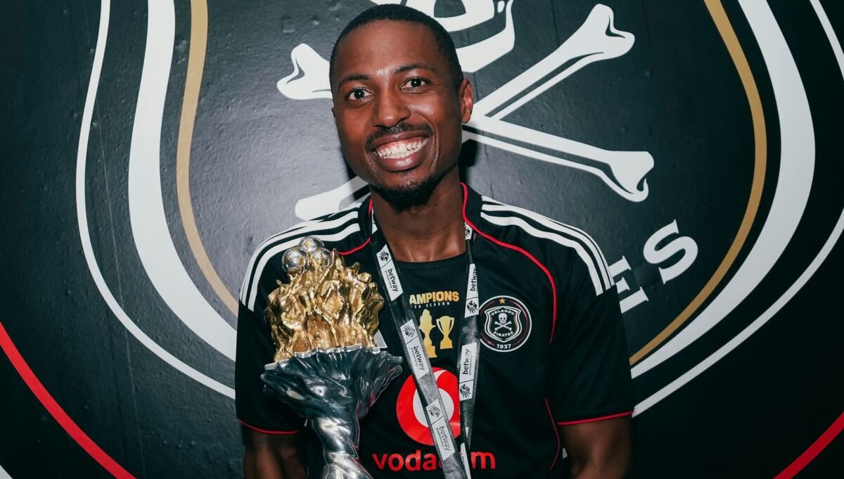 Bandile Shandu after winning the Betway Premiership with Orlando Pirates