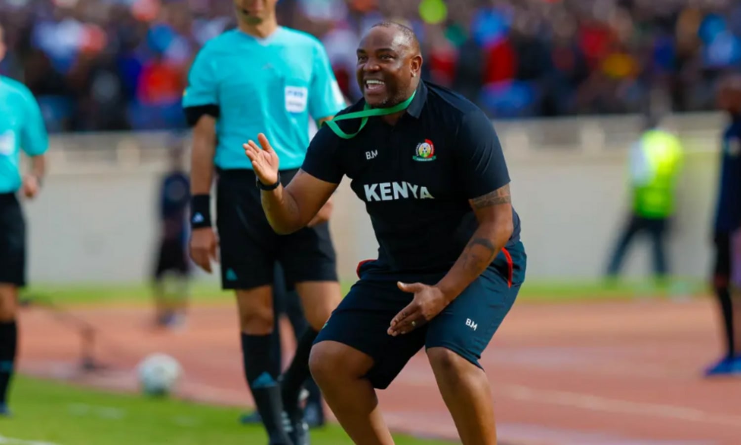 Benni McCarthy, Kenya coach issues instructions on the touchline