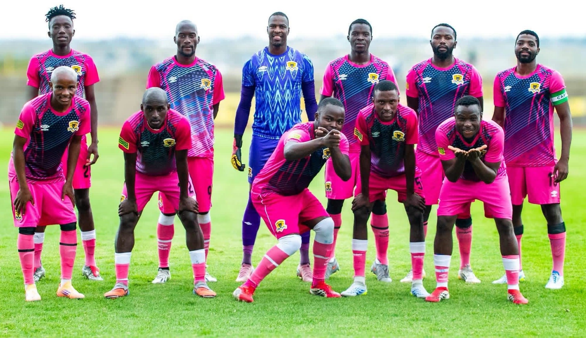 Donald Mudau with his Black Leopards teammates