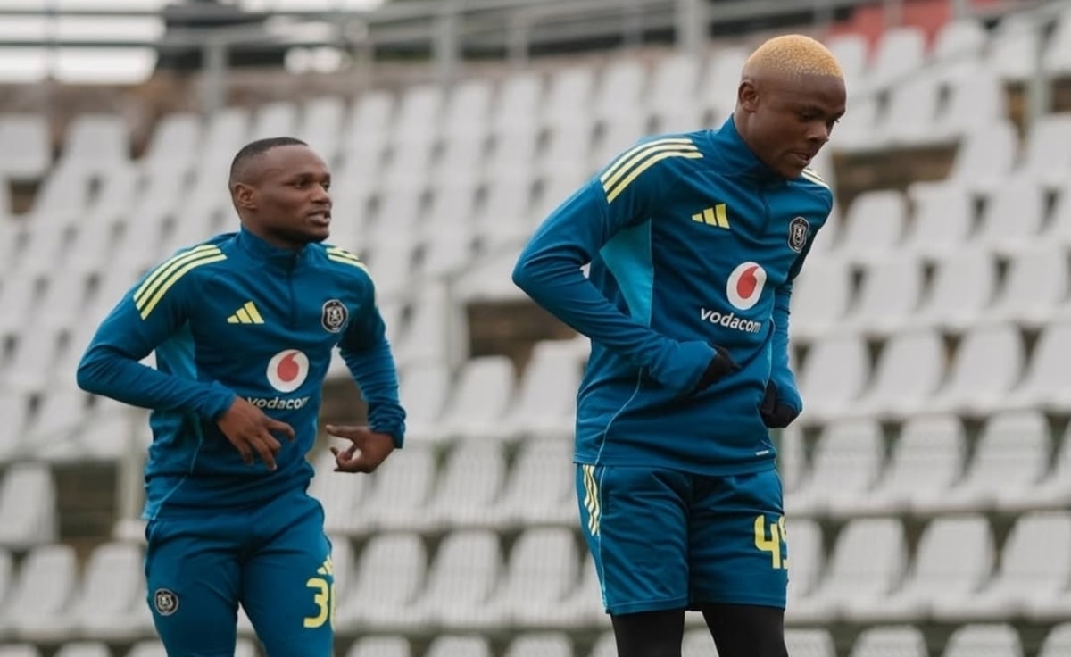 Daniel Msendami during Orlando Pirates training