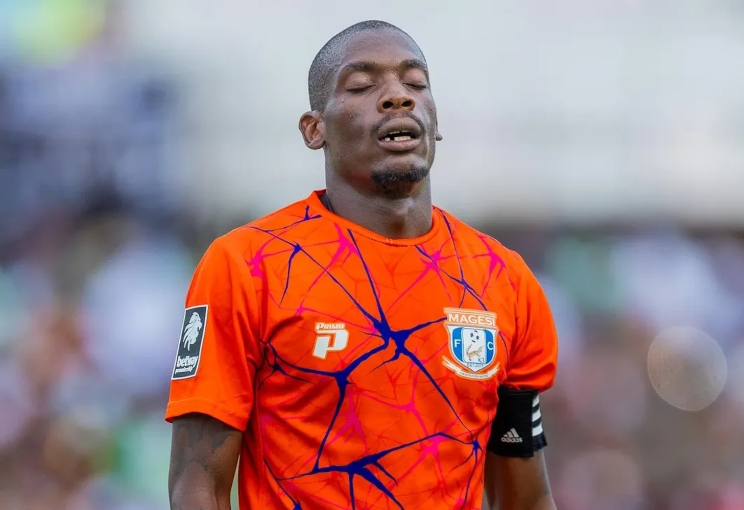 Elvis Chipezeze expressing a disappointment after a loss with Magesi FC.