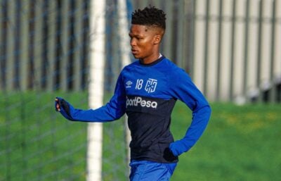 Emile Witbooi at a Cape Town City training session