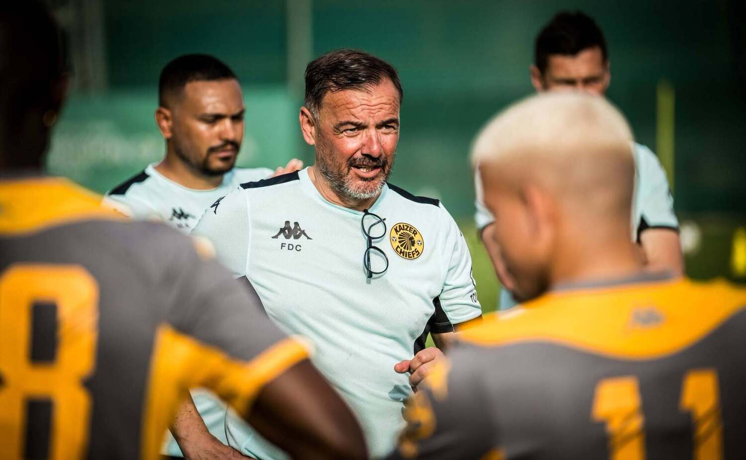 Fernando da Cruz conducting a Kaizer Chiefs training session