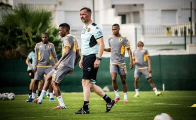 Fernando da Cruz conducting a Kaizer Chiefs training session in Spain
