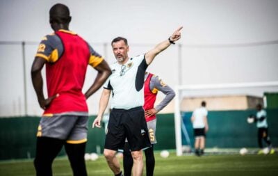 Fernando da Cruz conducting a Kaizer Chiefs training session in Spain