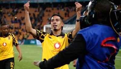 Gaston Sirino in celebratory mood during his stint at Kaizer Chiefs