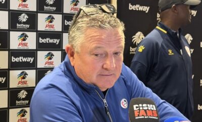 Gavin Hunt speaking to the media during the Betway Premiership 2026/27 season launch at The Venue at the Houghton Hotel in Johannesburg on Wednesday afternoon.