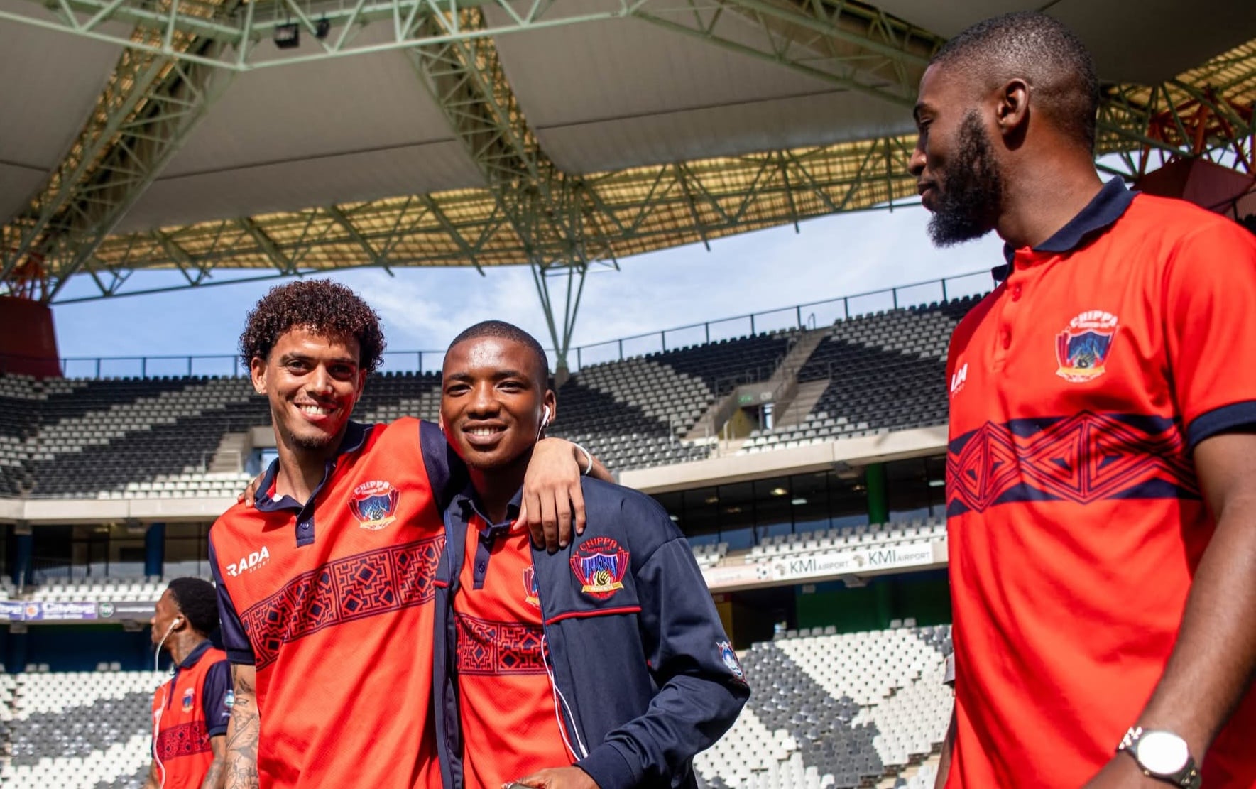 Giovanni Philander with his teammates during his stint at Chippa United
