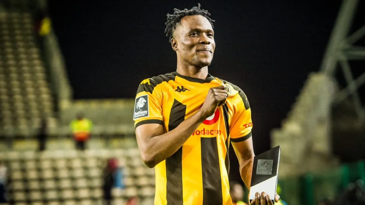 Glody Makabi Lilepo celebrates Man of the Match award
