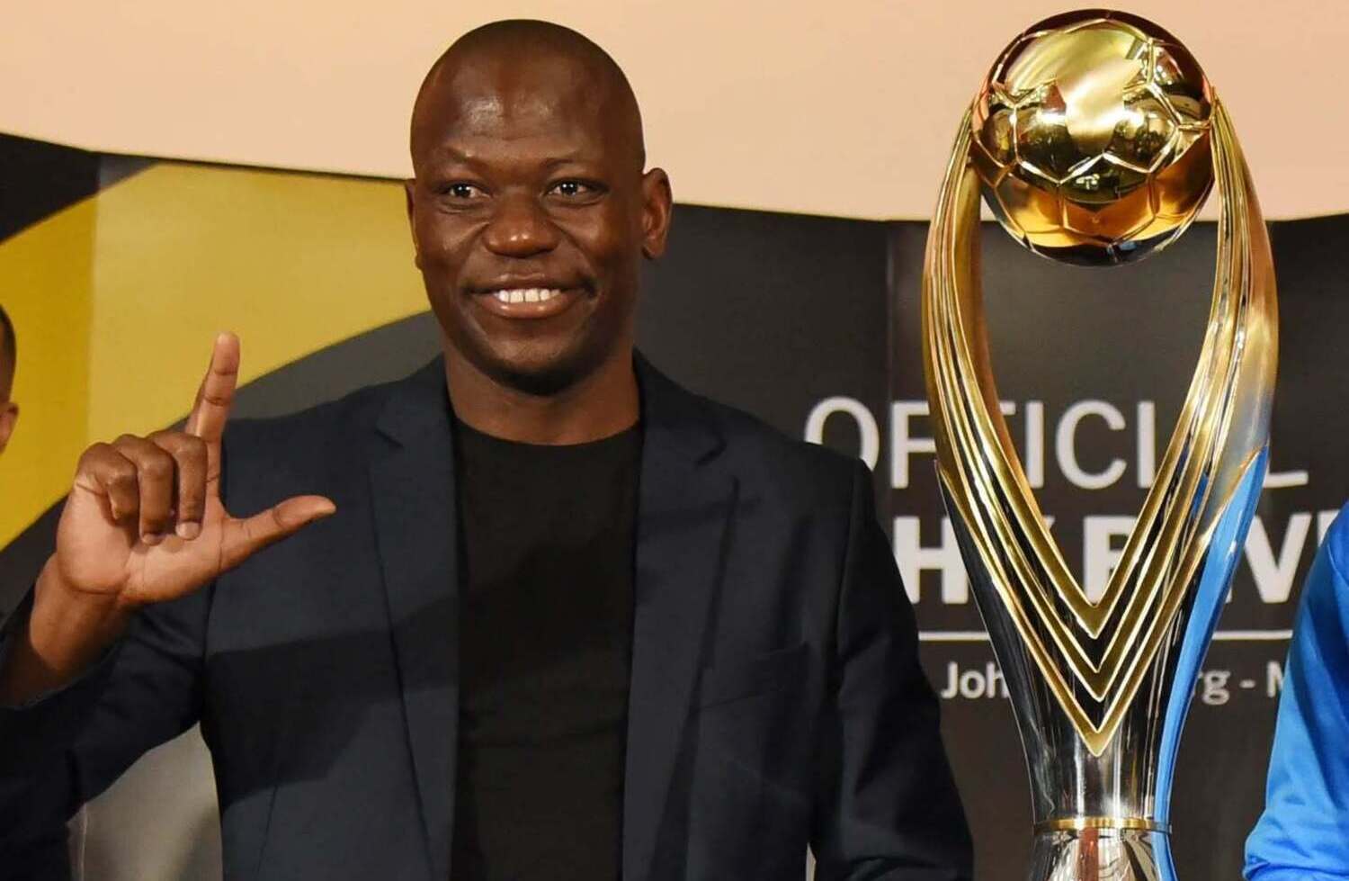 Hlompho Kekana with the CAF Champions League trophy