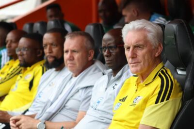 Hugo Broos and his Bafana Bafana technical team